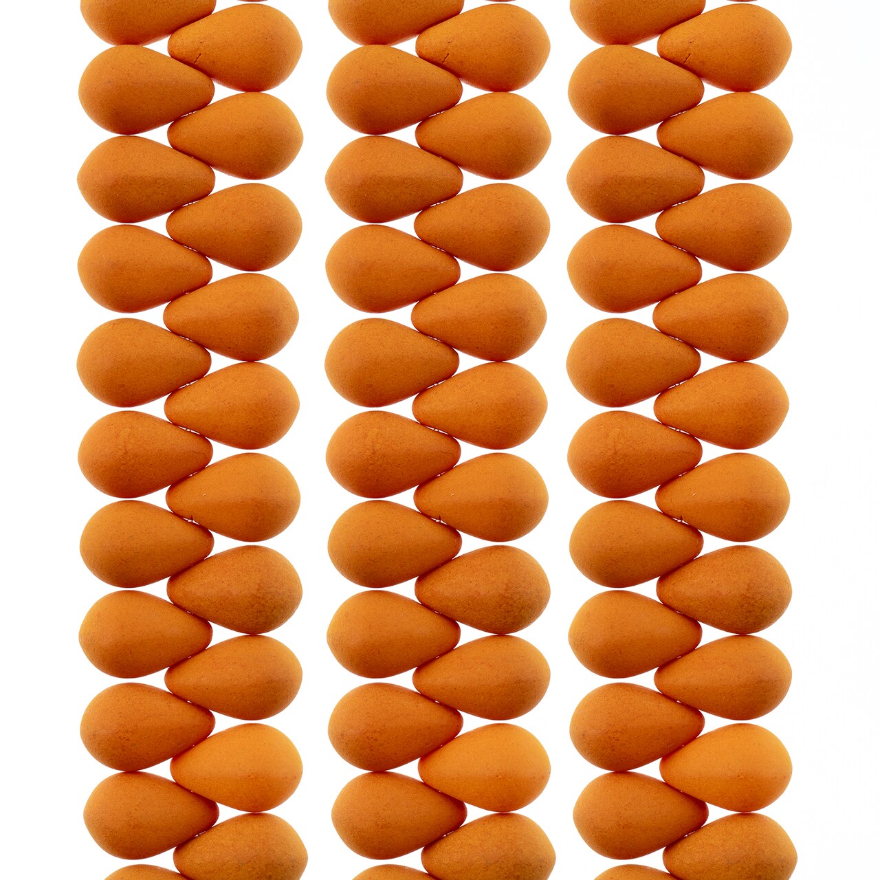 John Bead 114pcs 6x9mm Czech Glass White Alabaster Velvet Drop Bead Strands